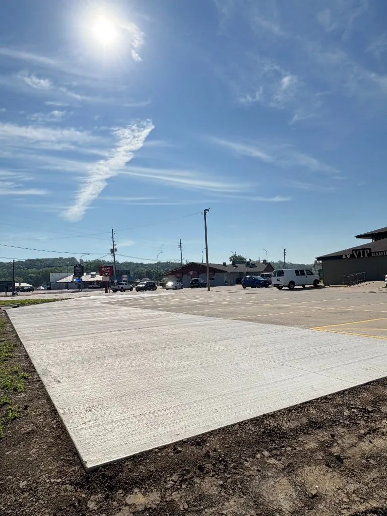 Commercial concrete parking lot installation Sioux City Iowa